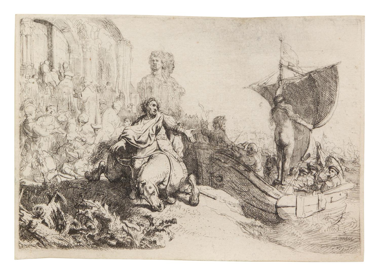 Rembrandt Harmenszoon van Rijn, (Dutch, 1606-1669), The Ship of Fortune, 1633