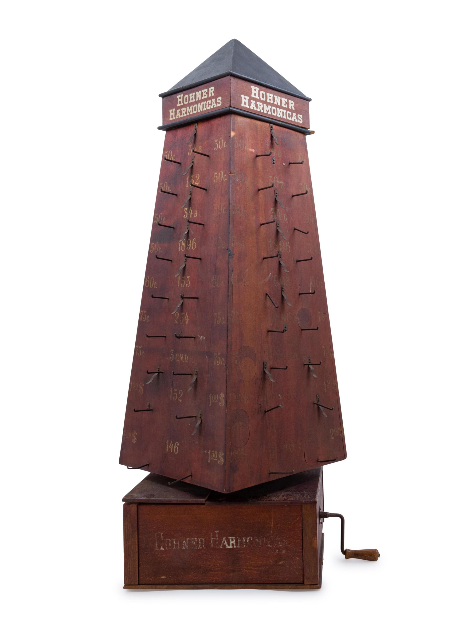 A Hohner Harmonica Rotating Table Display