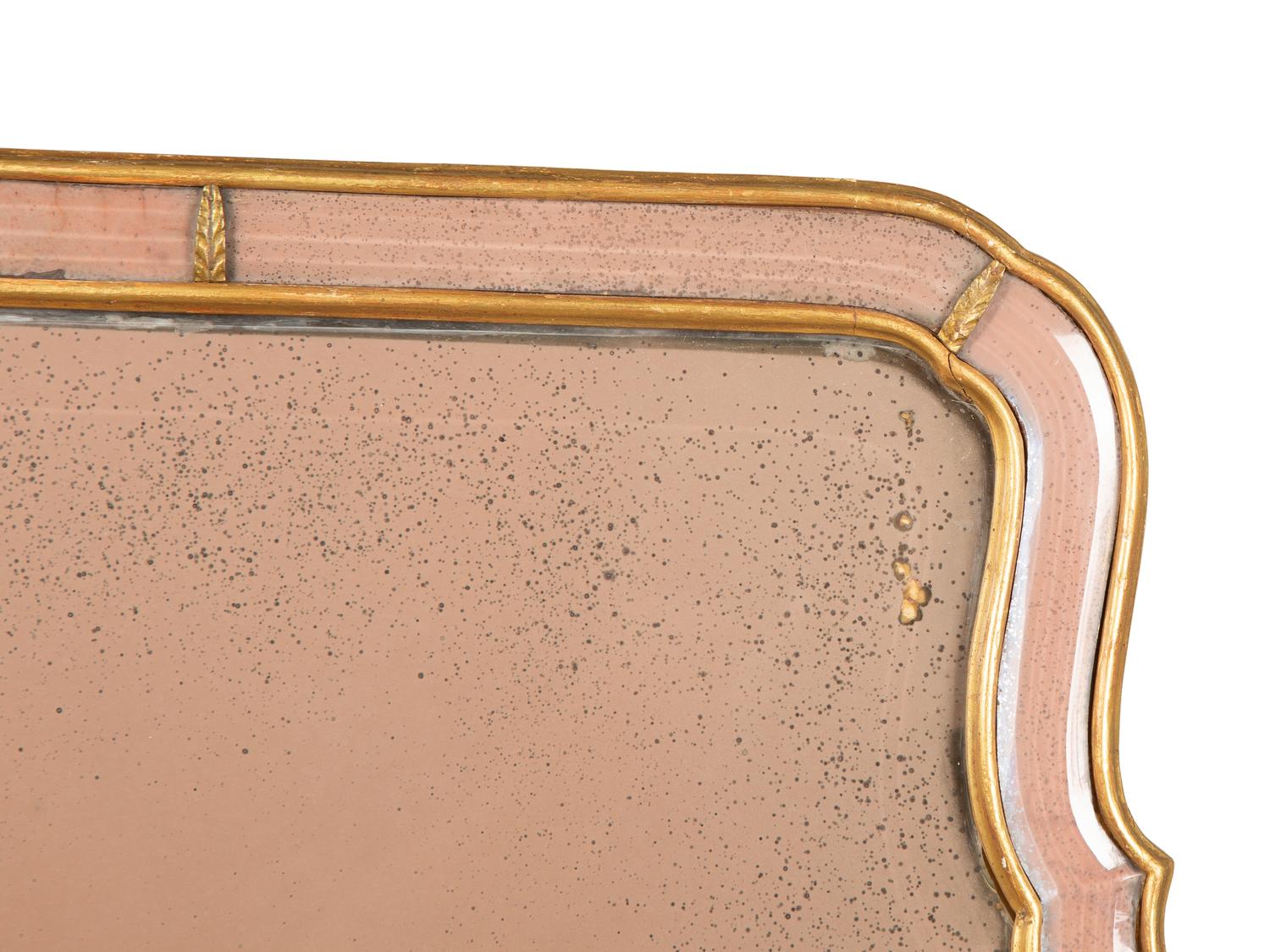 A Friedman Brothers George III Style Rose-Tinted Glass and Giltwood Mirror