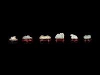 Six Chinese Carved Jade Figures of Animals