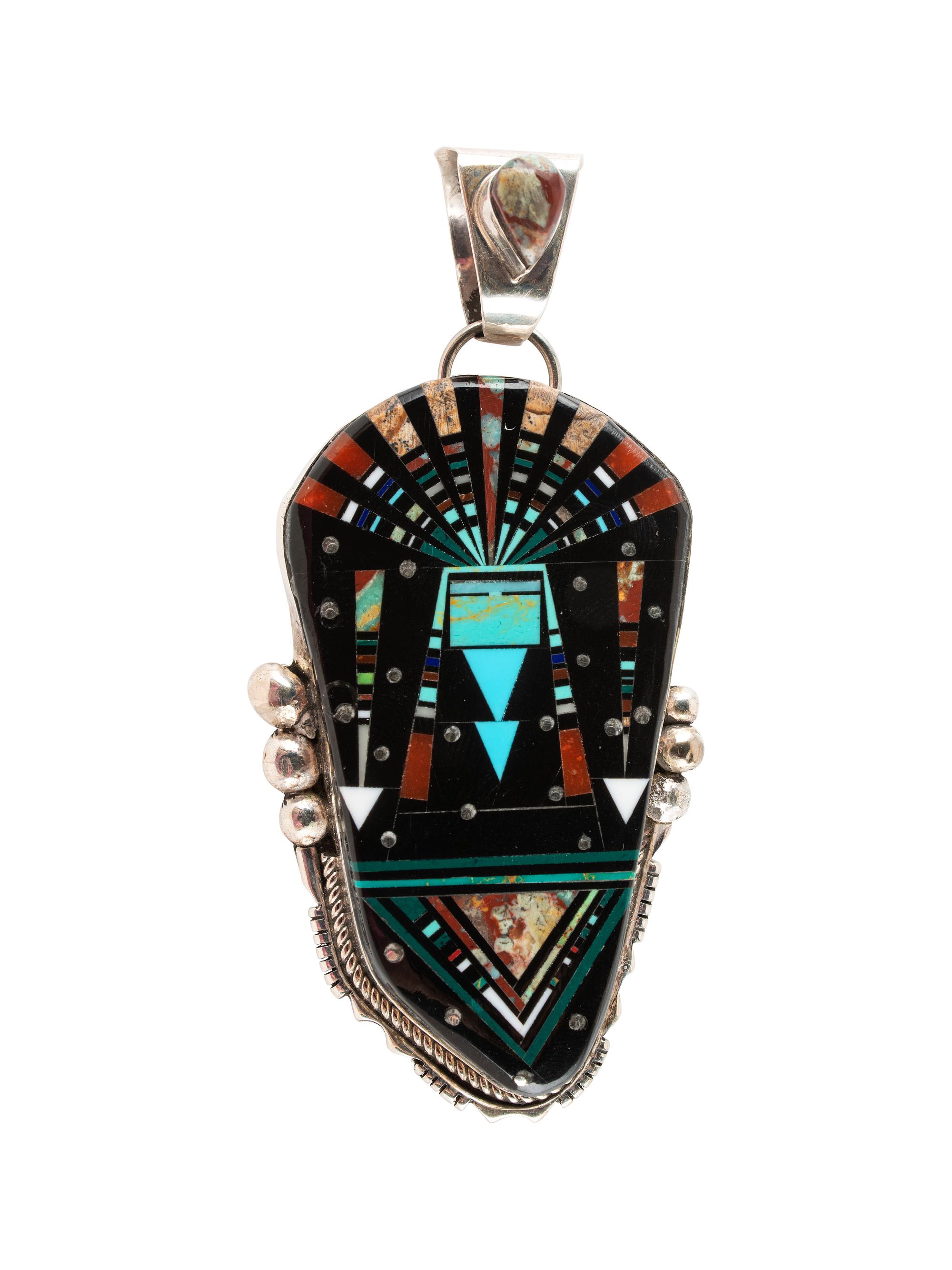Sterling Silver and Mosaic Inlay Pendant