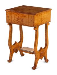 A Northern European Satin-Birch Work Table