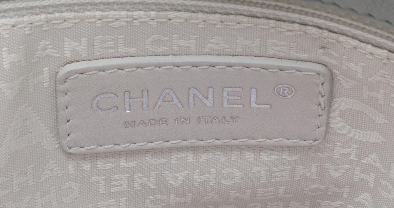 A Chanel Celadon Calfskin Leather Double Flap Handbag, 12" x 8" x 3".