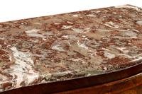 An Italian Walnut and Marquetry Marble-Top Commode