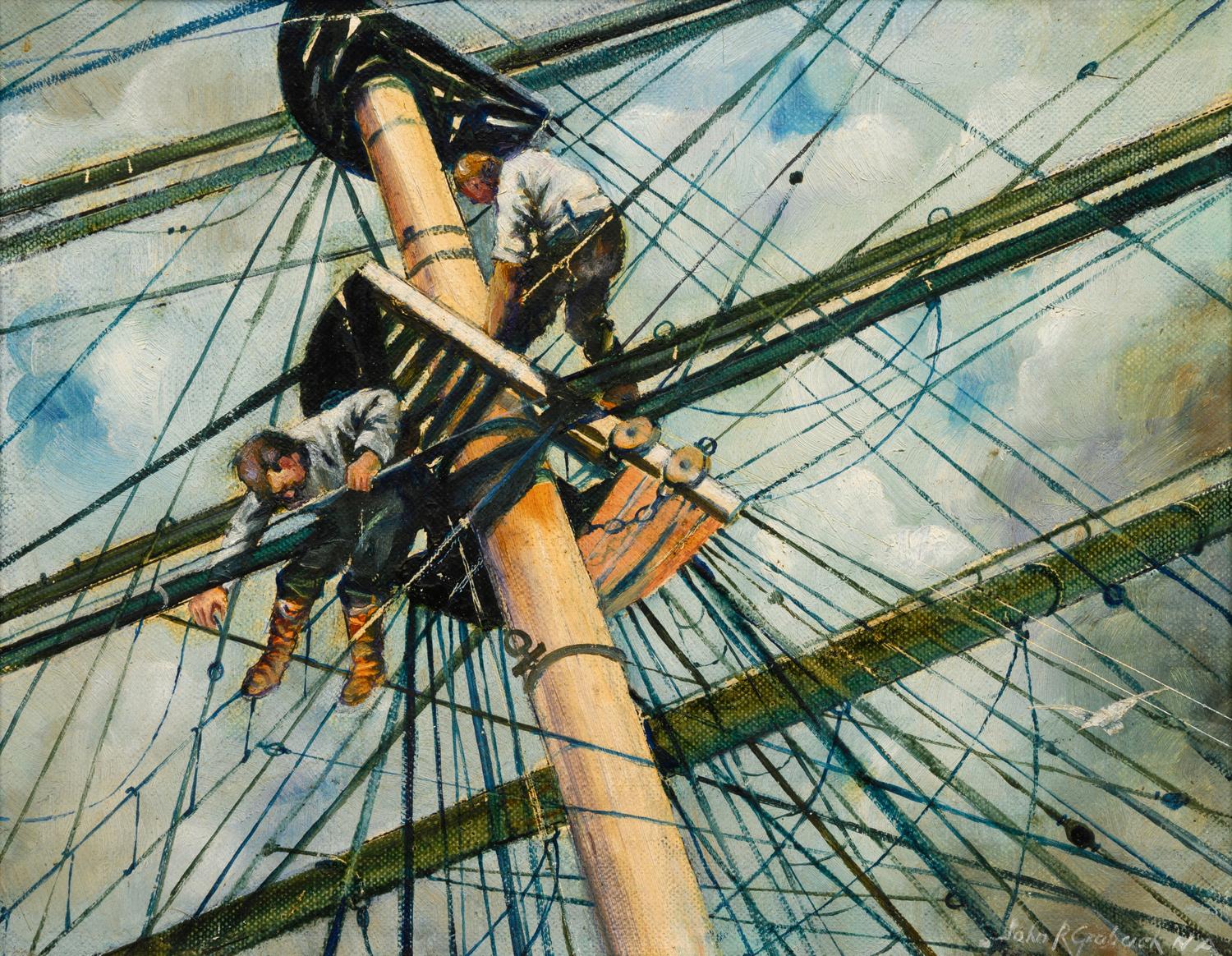 Man Aloft in the Rigging