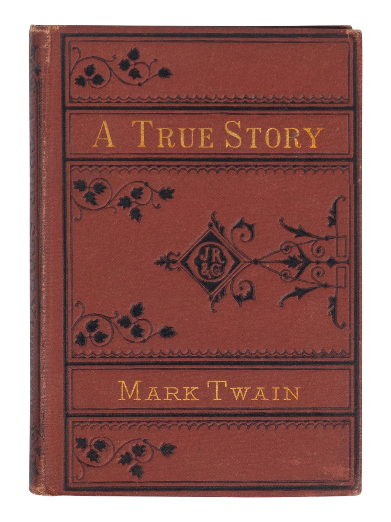 CLEMENS, Samuel L. ("Mark Twain") (1835-1910). A True Story, and The Recent Carnival of Crime. Boston: James R. Osgood, 1877.