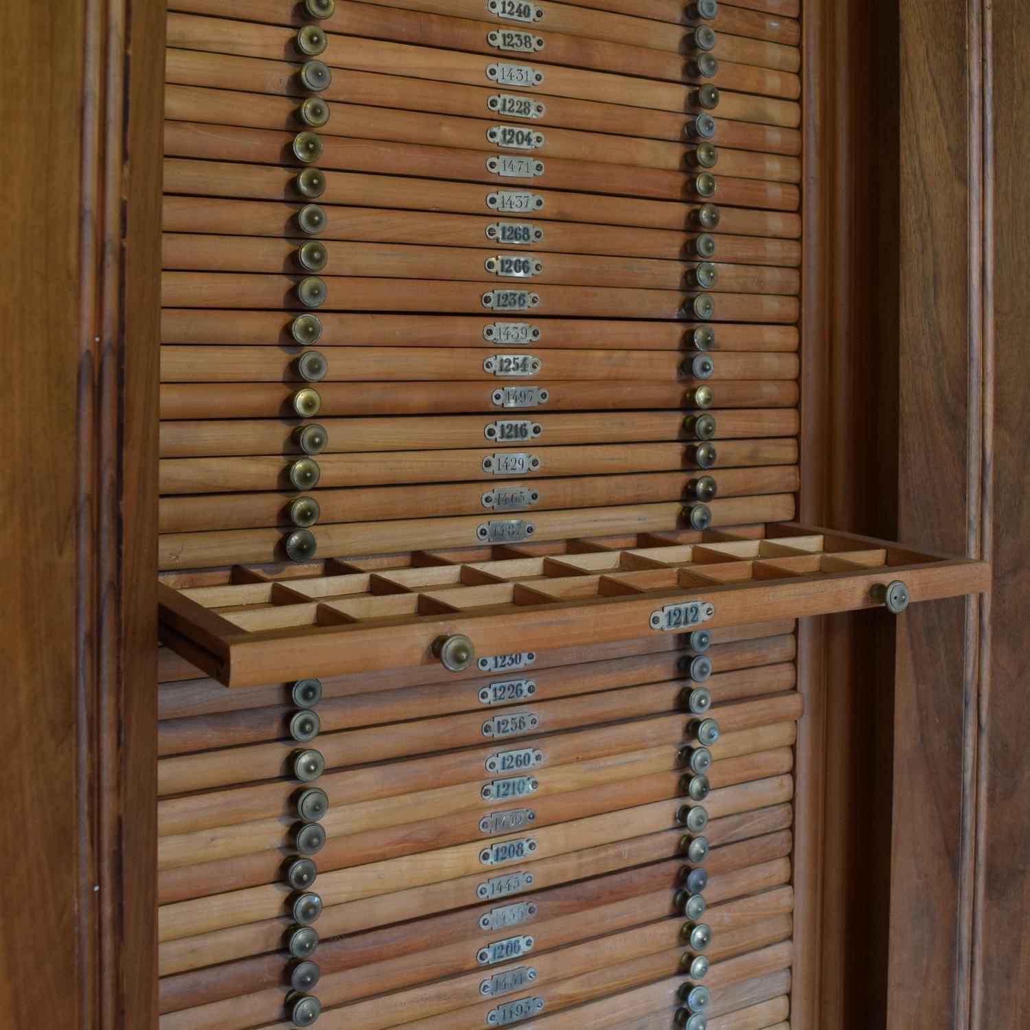 A Pair of Italian Walnut Specimen Cabinets 31" W x 19.5" D x 74.25" H — Italy, 19th Century