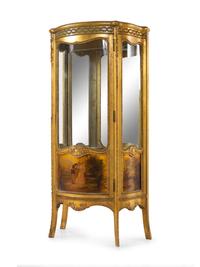 A Louis XV Style Giltwood and Vernis Martin Vitrine