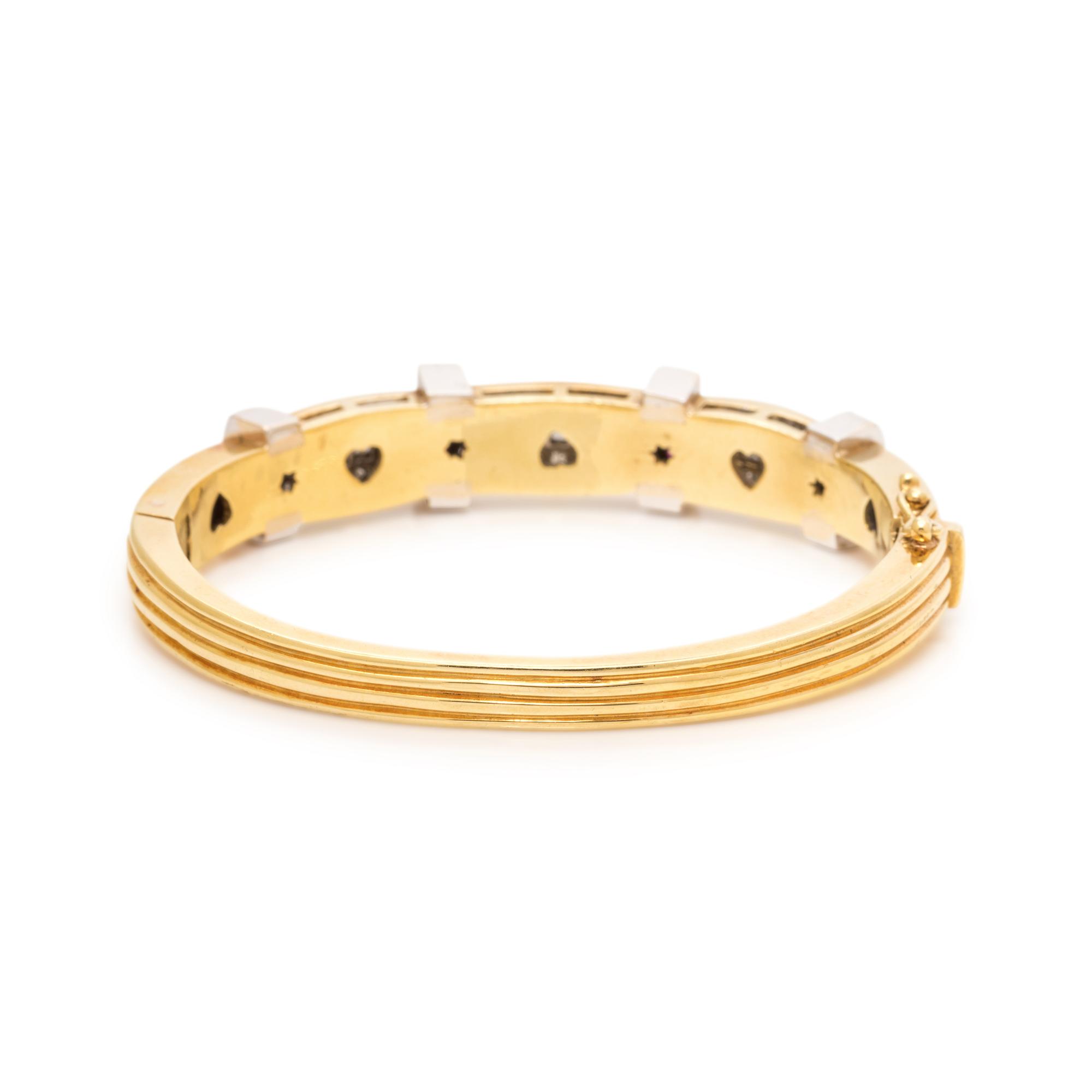 DIAMOND AND RUBY BANGLE BRACELET