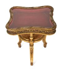 A Louis XV Style Giltwood Vitrine Table