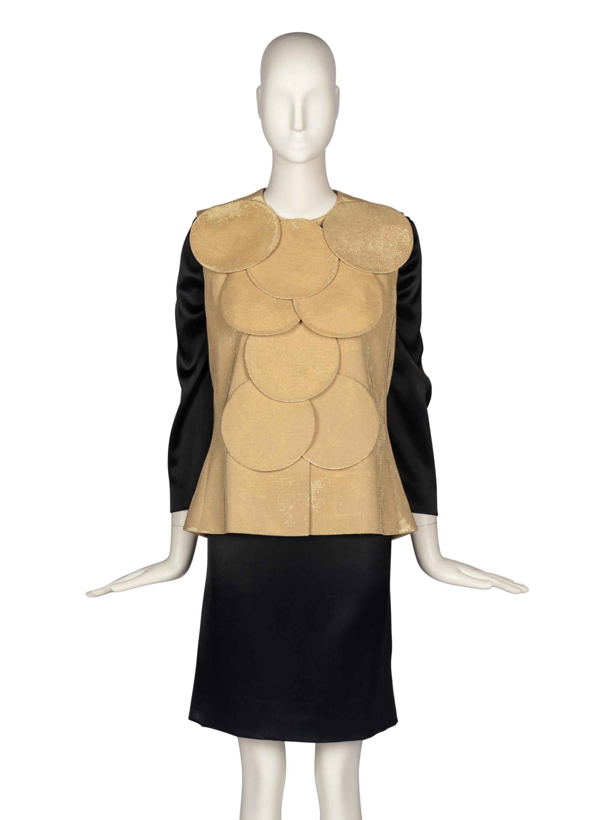 Pierre Cardin Haute Couture Vest and Satin Dress