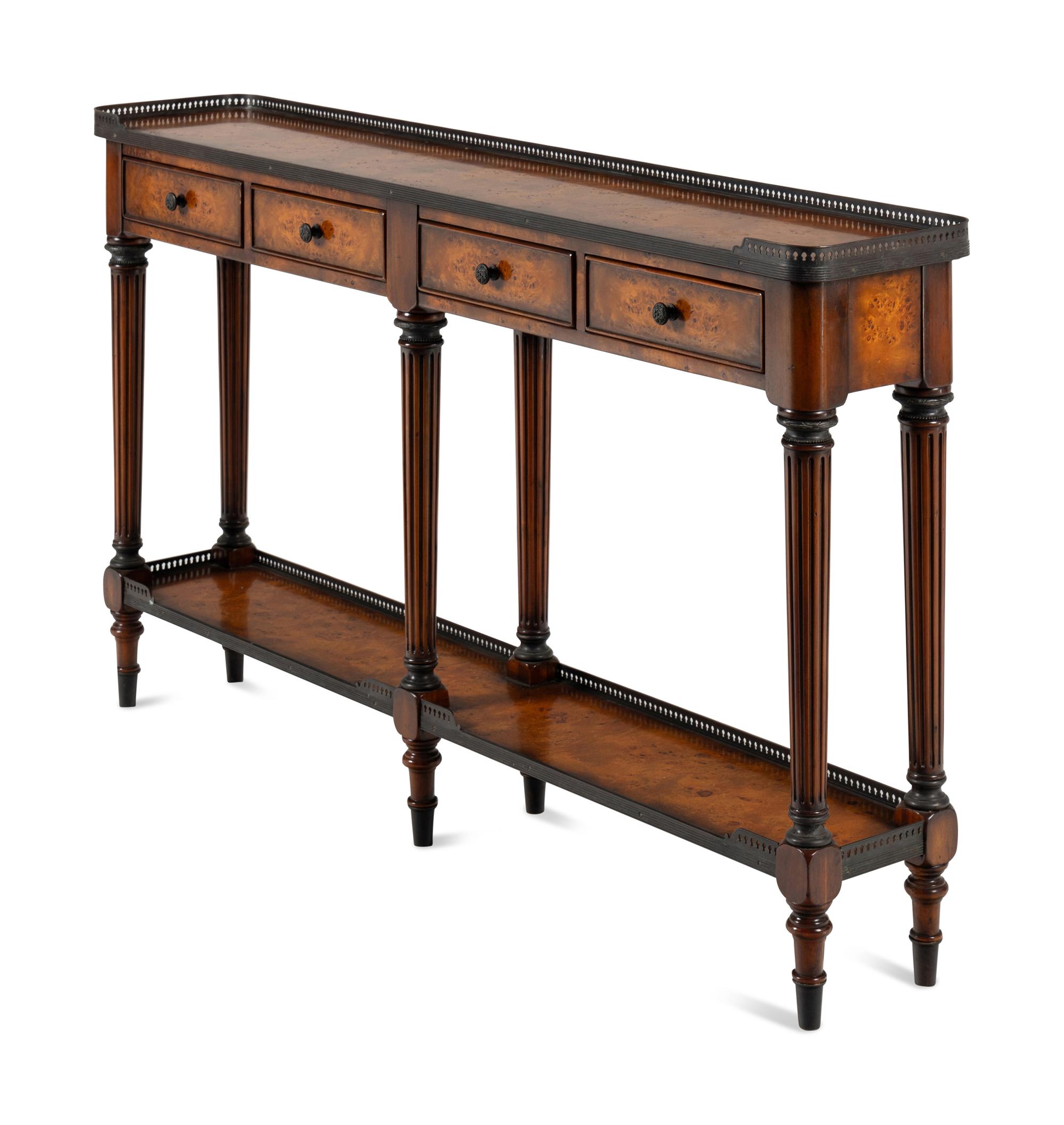 A Theodore Alexander Burlwood Console Table