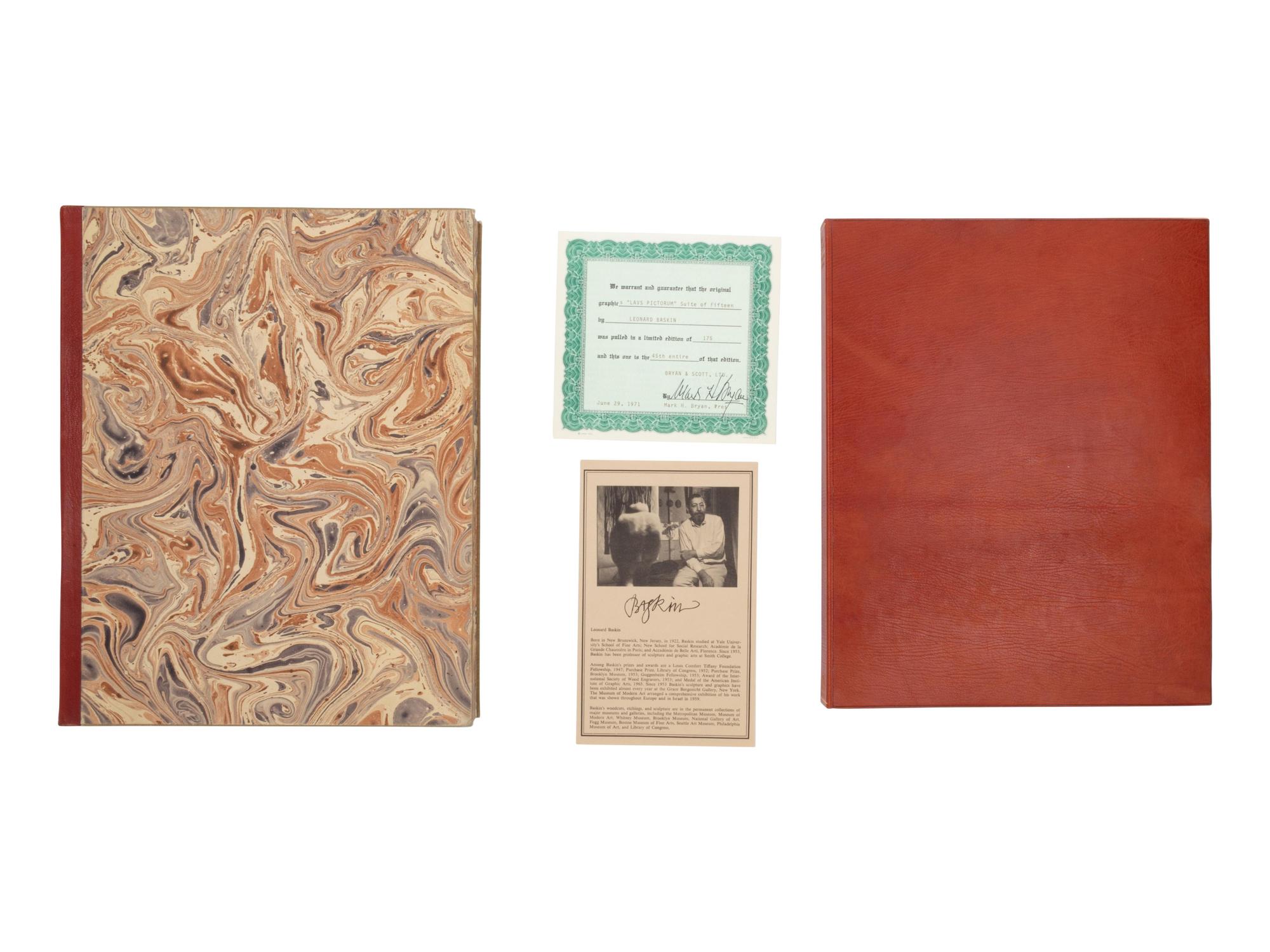 [ARTIST'S BOOK]. BASKIN, Leonard (1922-2000). Laus Pictorum. Northampton: Gehenna Press, 1969.