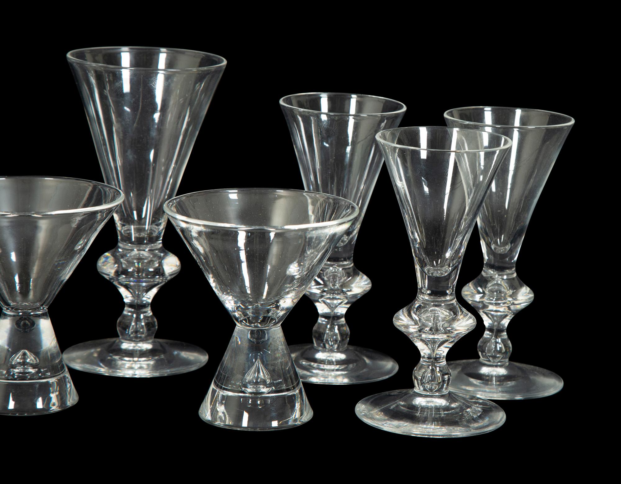 A Steuben Glass Stemware Service