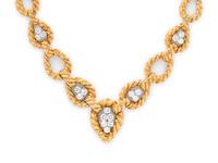DAVID WEBB, YELLOW GOLD, PLATINUM AND DIAMOND CONVERTIBLE NECKLACE/BRACELETS