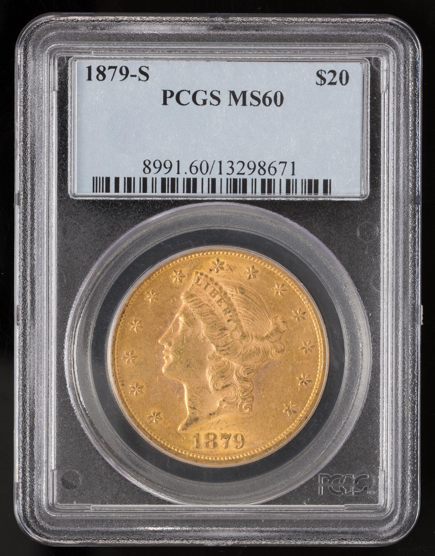 A United States 1879-S Liberty Head $20 Gold Coin
