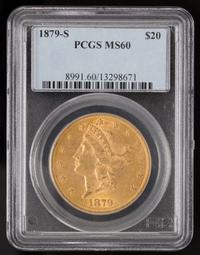 A United States 1879-S Liberty Head $20 Gold Coin