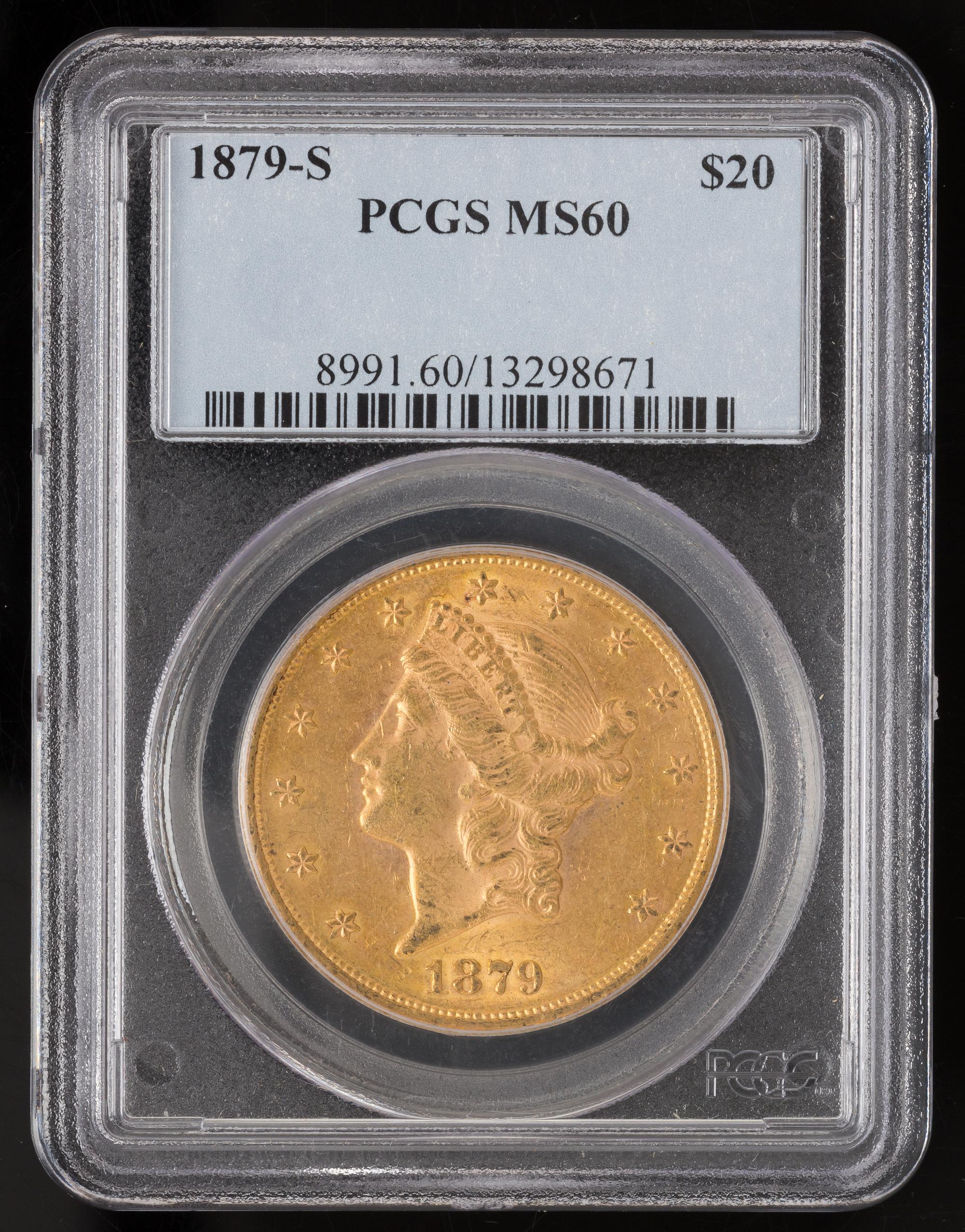 A United States 1879-S Liberty Head $20 Gold Coin