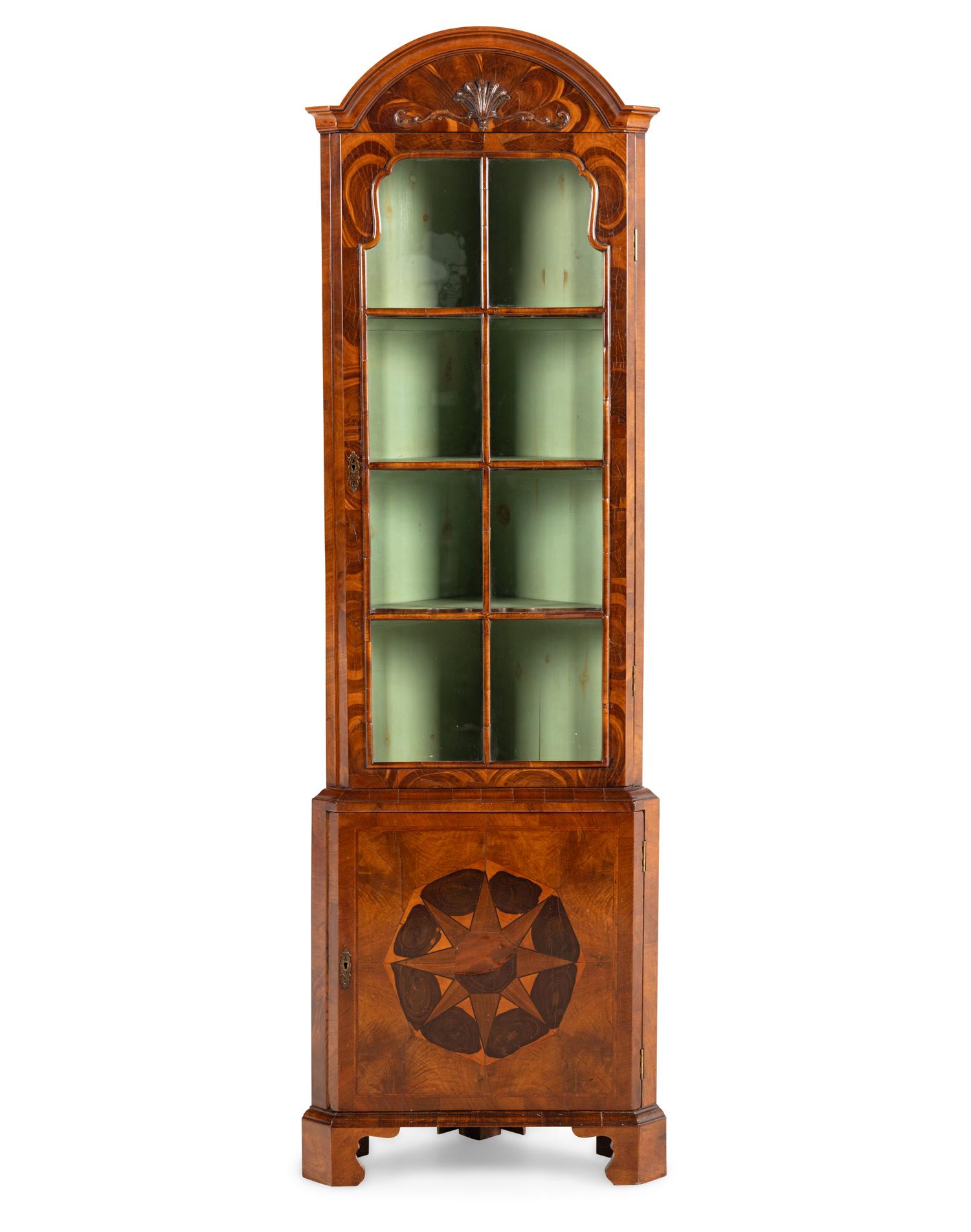 A Dutch Oysterwood Corner Cabinet