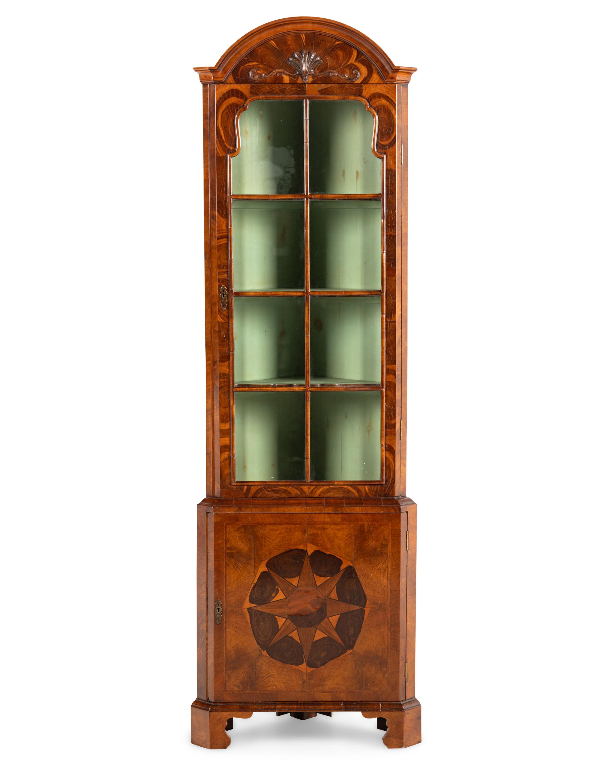 A Dutch Oysterwood Corner Cabinet