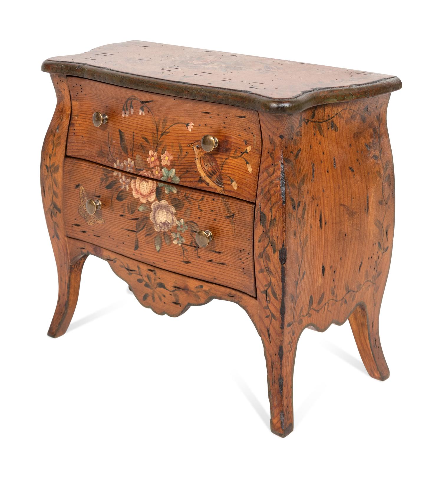 A Diminutive Painted Commode