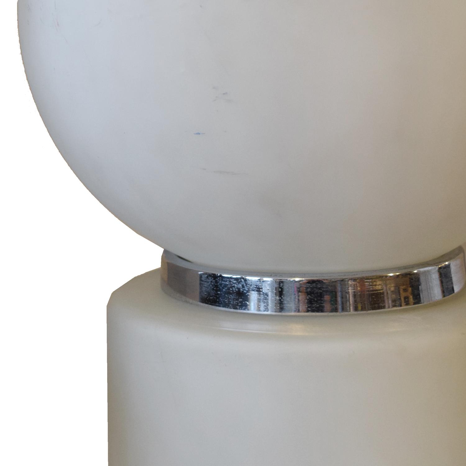 A Glass and Chrome Table Lamp 12" W x 12" D x 36" H — Italy, Mid-20th Century