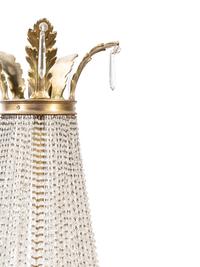 An Empire Style Gilt Bronze and Beaded Glass Chandelier