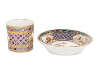 A Sèvres Lavender-Ground Chinoiserie Hard-Paste Porcelain Cup and a Saucer ( Gobelet 'Litron' et une Soucoupe, 1ère Grandeur )