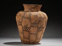 Apache Polychrome Basket, Humans and Dogs