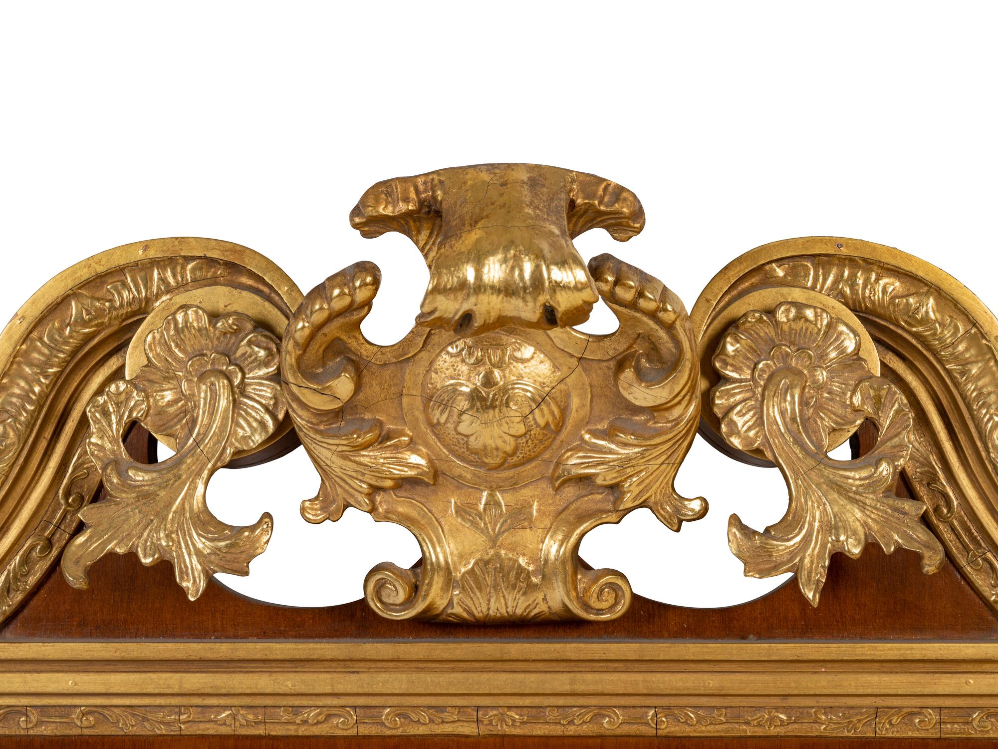 A George II Style Parcel Gilt Mahogany Mirror