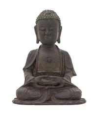 A Bronze Figure of Shakyamuni Buddha Height 13 1/4 inches.