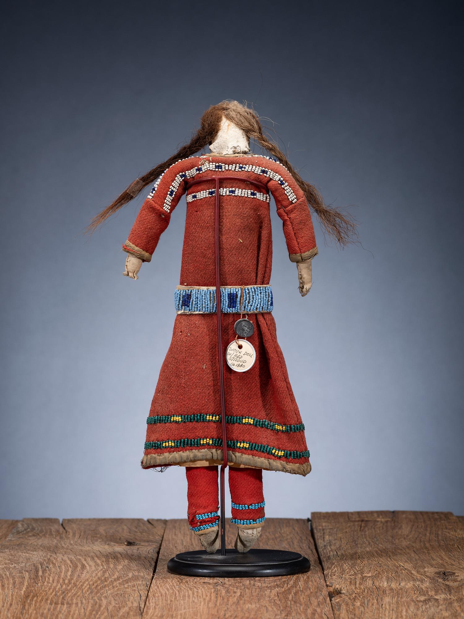 Sioux Doll, with Red Trade Wool Dress