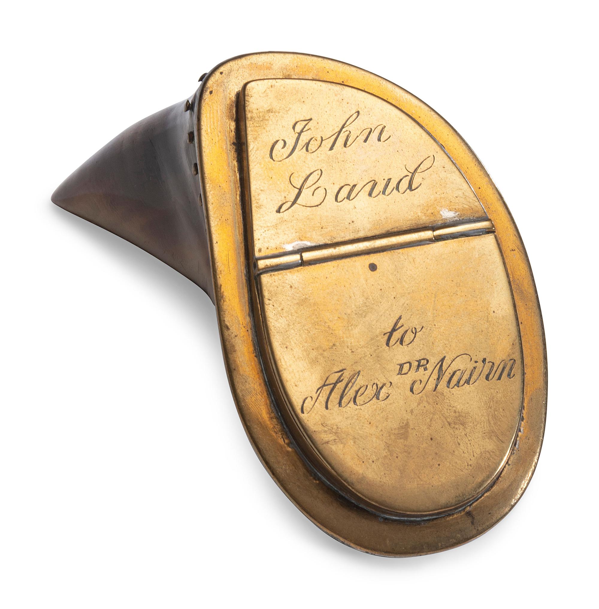 Five Brass Snuff and Trinket Boxes