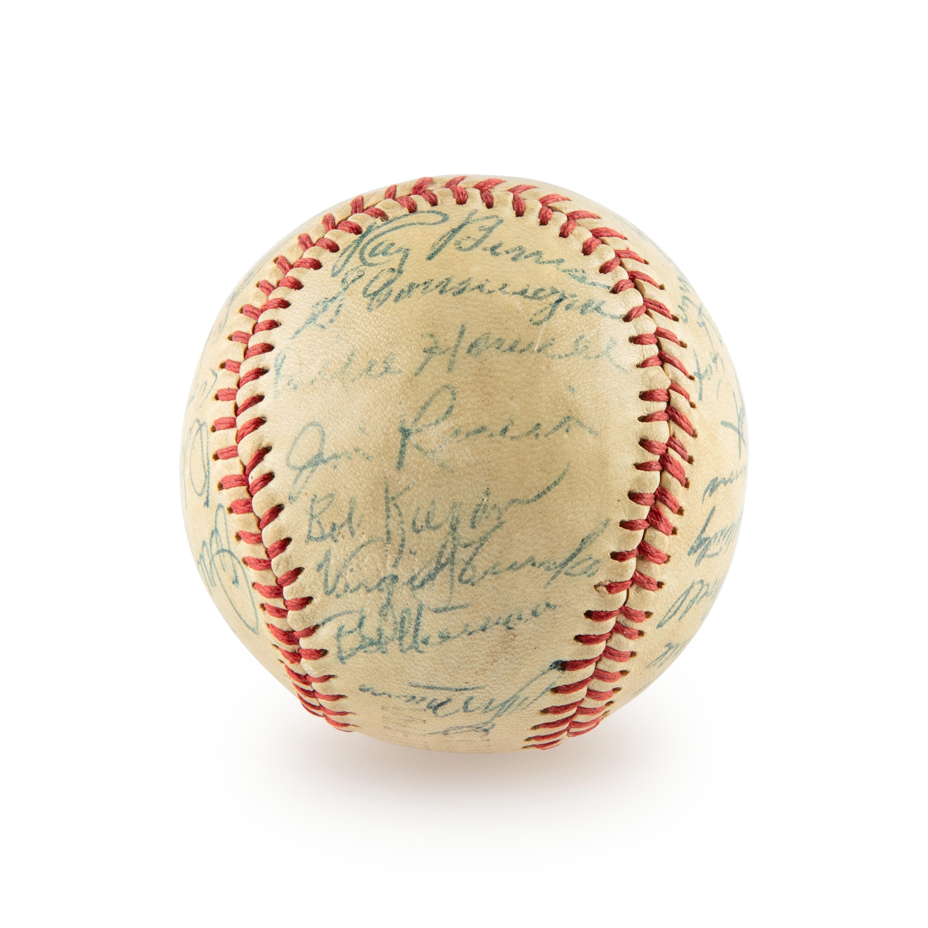 A 1955 Chicago White Sox Team Signed Autograph Baseball Including Nellie Fox (Beckett Authentication Services) - 30 Signatures