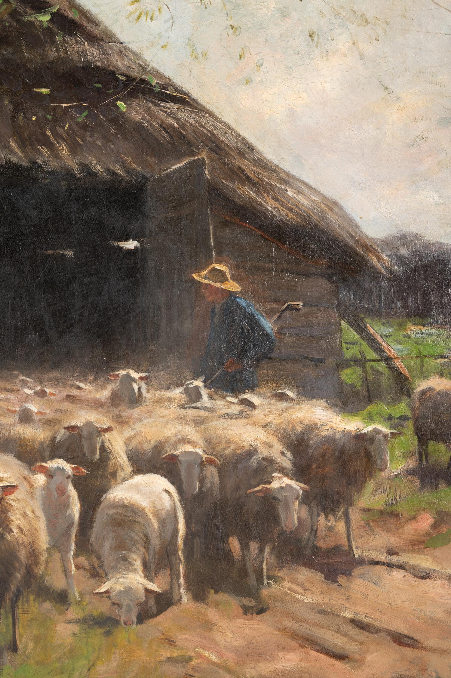 Rural Landscape with a Shepherd and Sheep