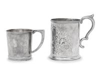 Two American Coin Silver Mugs