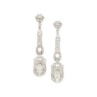 SOPHIA D., PLATINUM AND DIAMOND DROP EARRINGS
