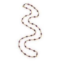 Two Multigem and Yellow Gold Station Necklaces