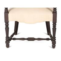 A William IV Carved and Turned Walnut Stretcher Base Library Armchair