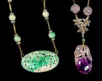 Two Chinese Hardstone Necklaces