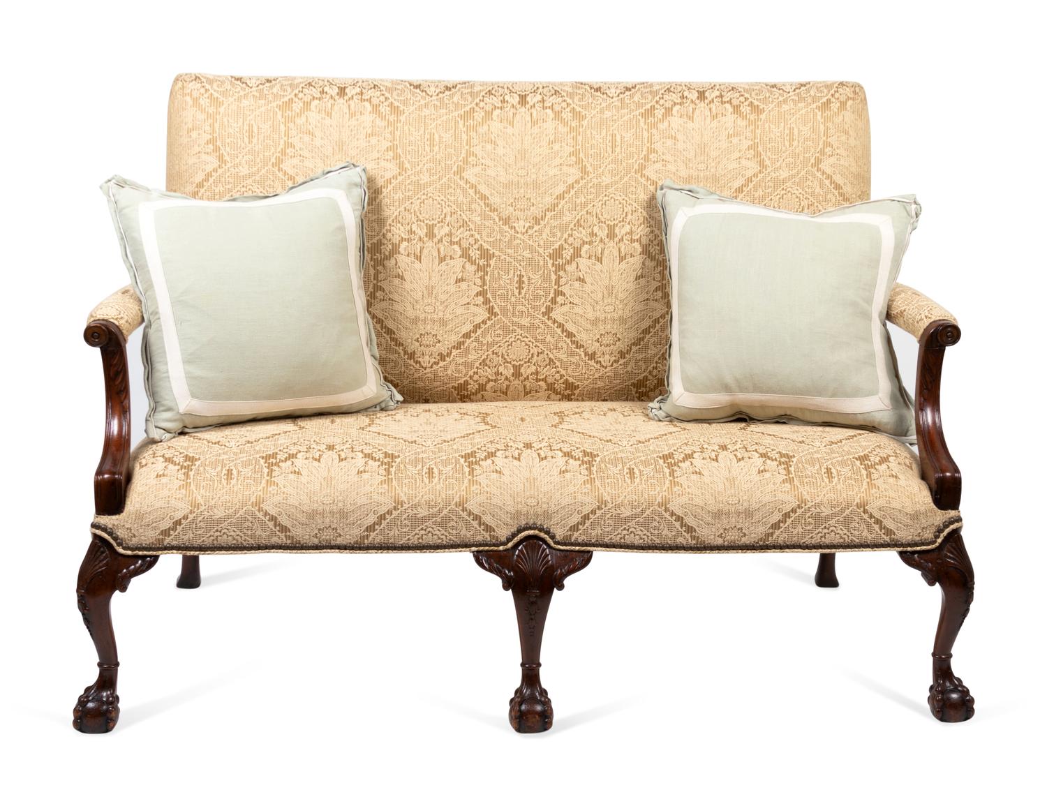 A George II Style Carved Mahogany Settee