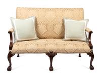 A George II Style Carved Mahogany Settee