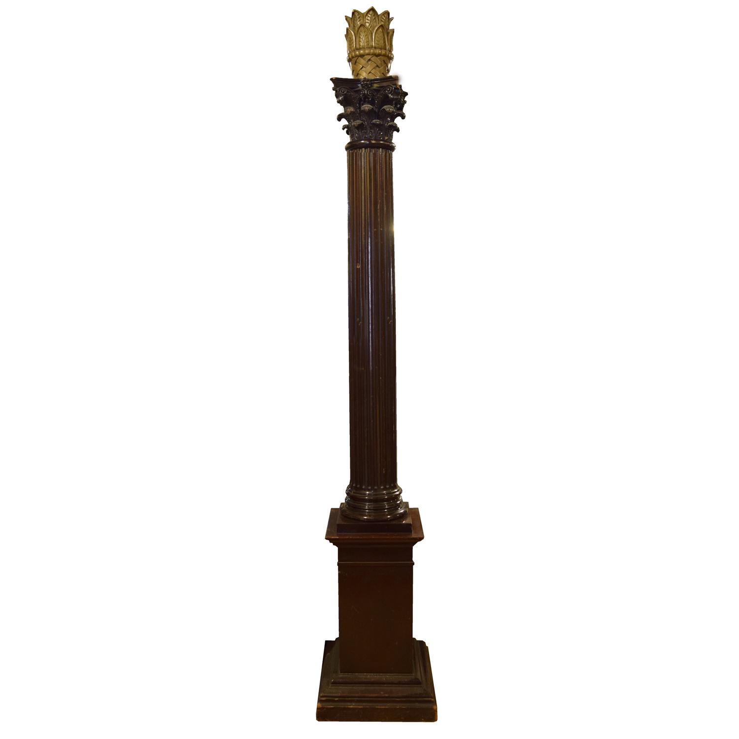 A Pair of Carved Columns from a Masonic Lodge 18" W x 18" D x 105" H — United States, 20th Century