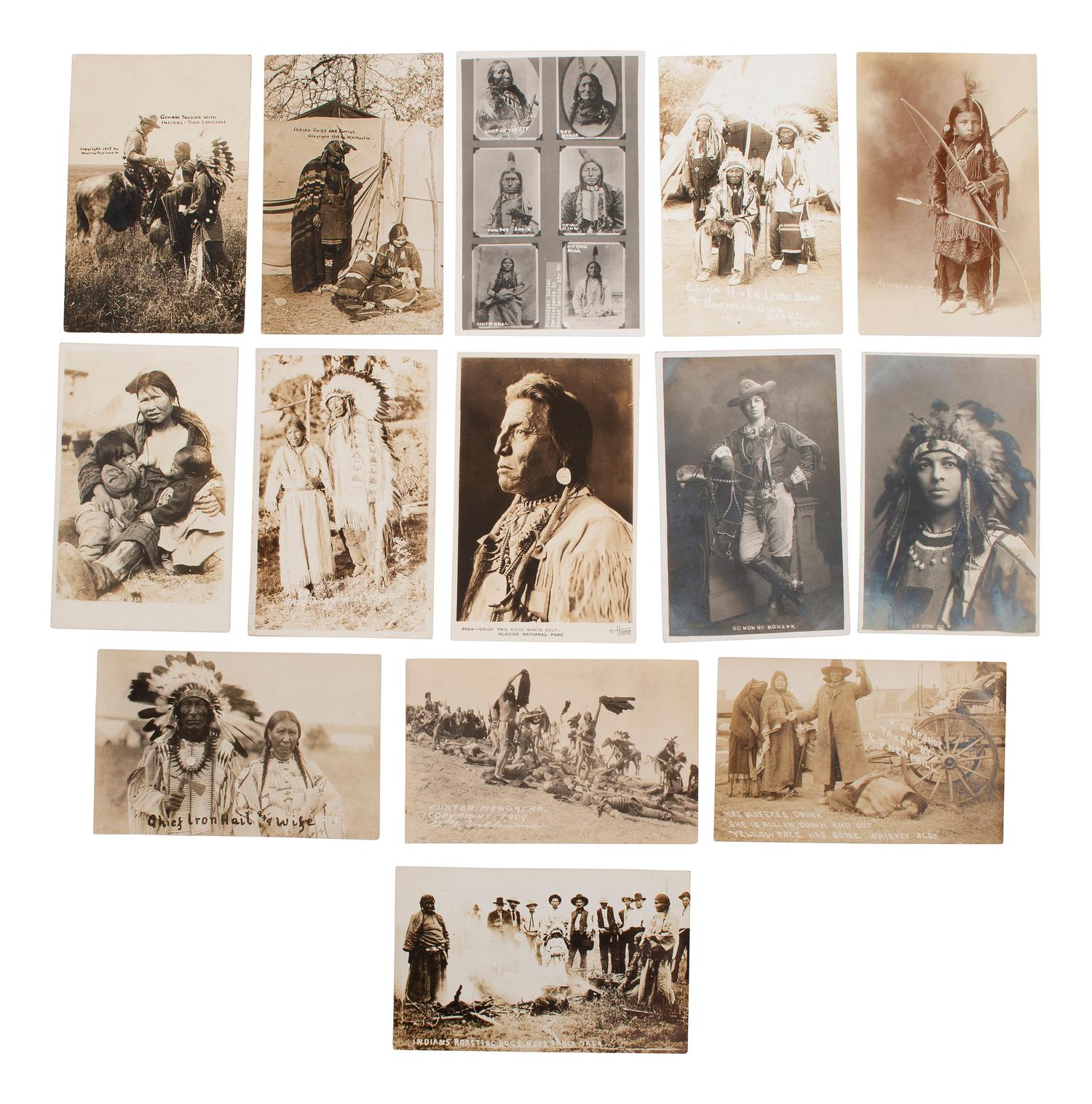 [NATIVE AMERICANS]. A group of 39 RPPCs of Native American subjects, incl. Geronimo.