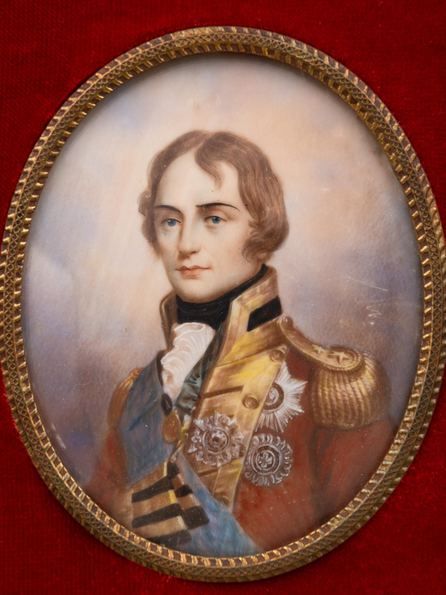 A Collection of Nine Framed Italian Miniature Portraits