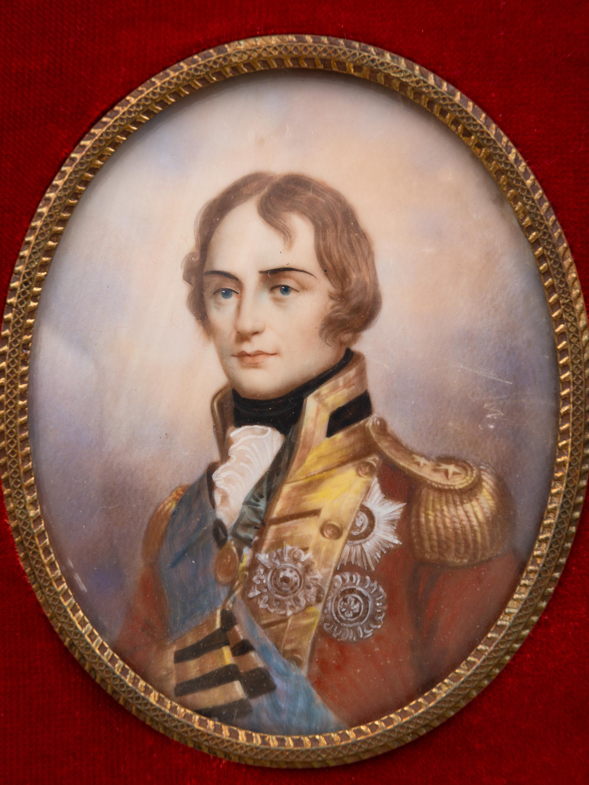 A Collection of Nine Framed Italian Miniature Portraits