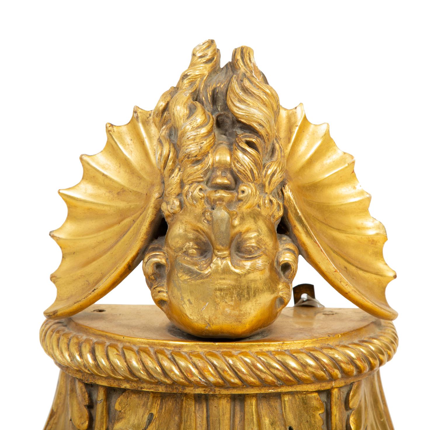 A Large Swedish Giltwood Bracket with Neptune