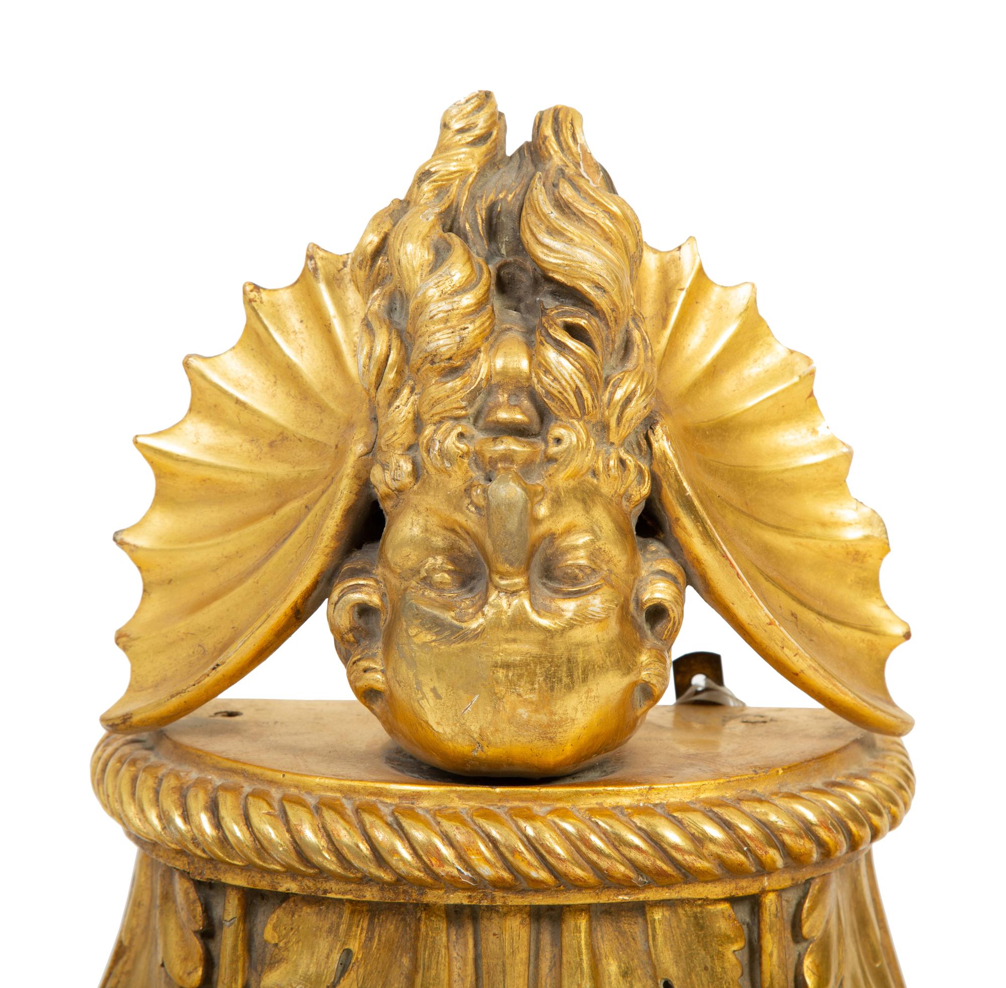 A Large Swedish Giltwood Bracket with Neptune