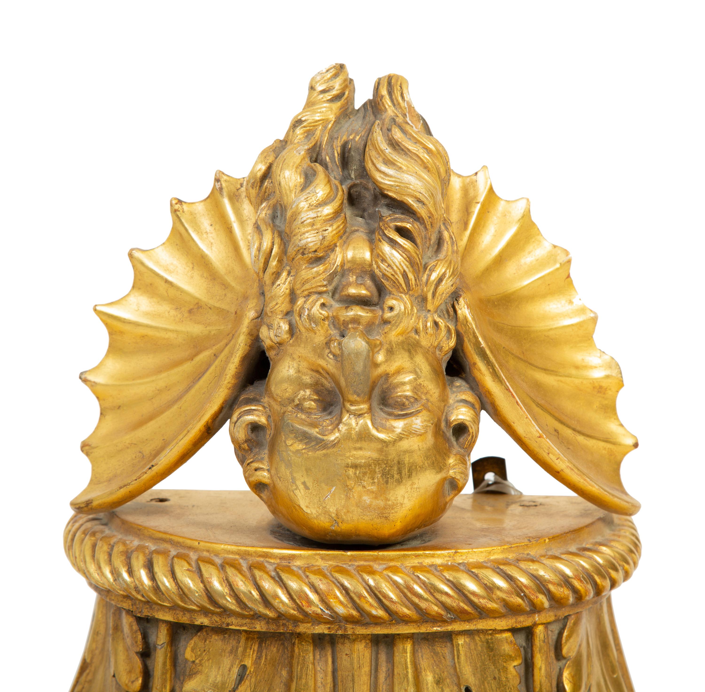 A Large Swedish Giltwood Bracket with Neptune