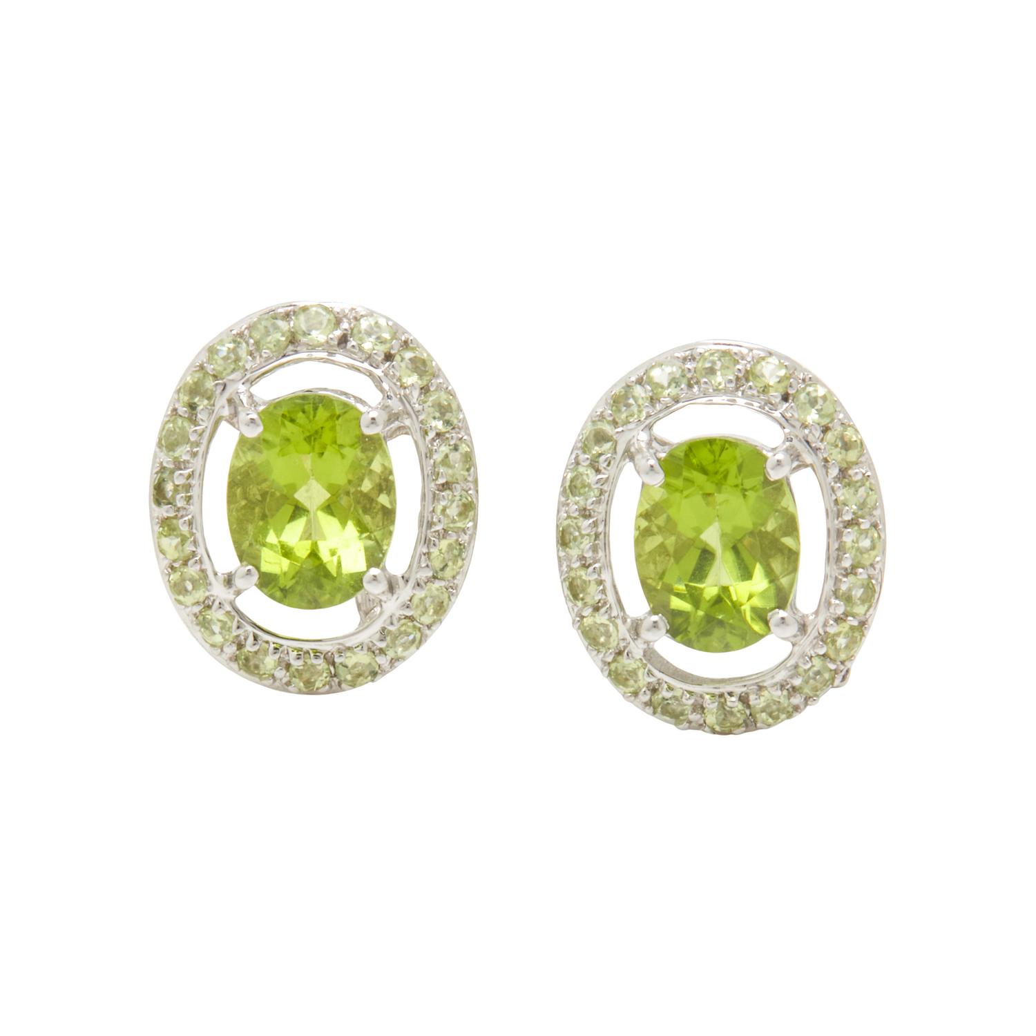 WHITE GOLD AND PERIDOT EARRINGS